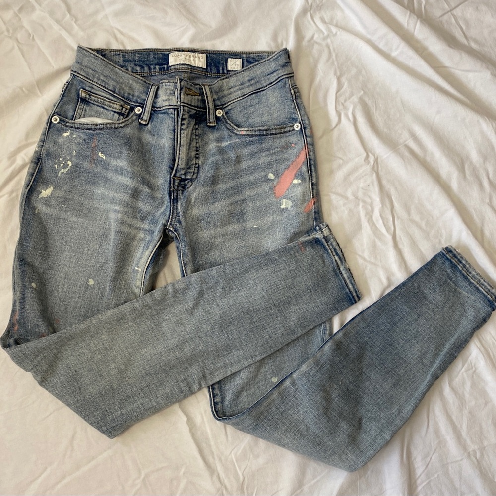 Lucky Brand Paint Splatter Skinny Jeans